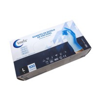 Luvas de nitrilo sem pó em cor azul com certificação 374-5 e CE 0075 (Caixa de 100 unidades)